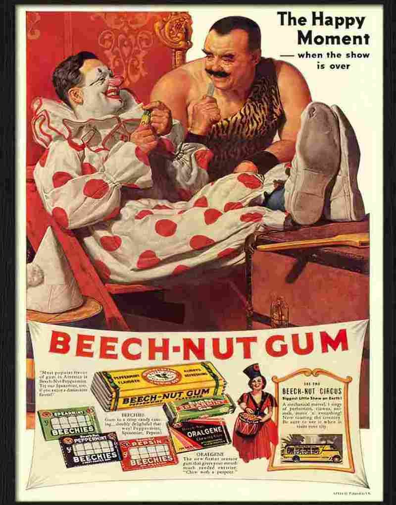 H beechnut gum circus clowns Advert A4 Photo Print