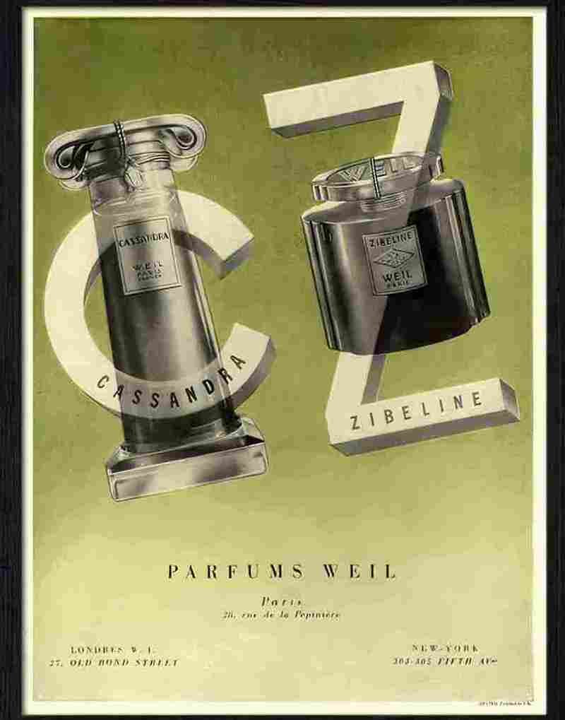 H cassandra zibeline parfums weil 1930s Advert A4 Photo Print