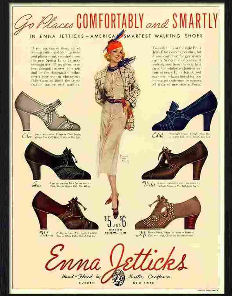 H enna jetticks shoes 1930s Advert A4 Photo Print