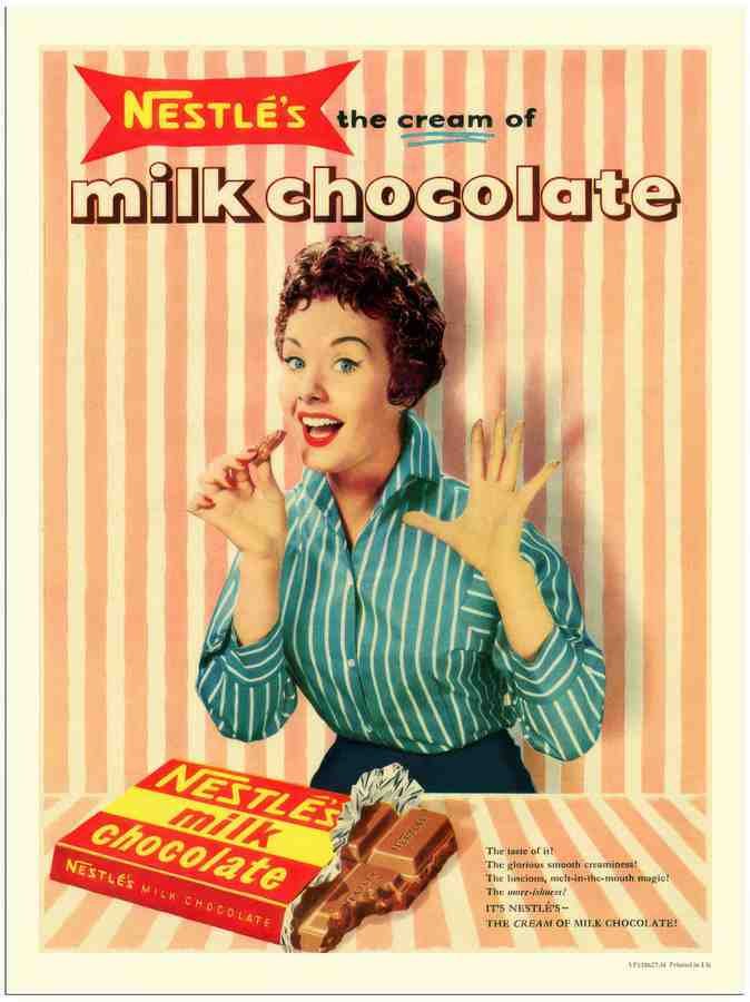 H nestle milk chocolate 1 Vintage Advert A4 Photo Print