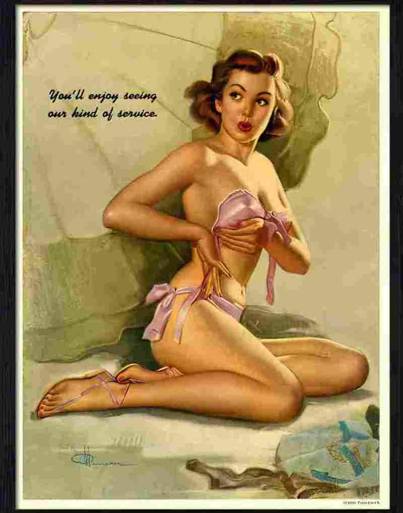 H pin up calendar girl Advert A4 Photo Print