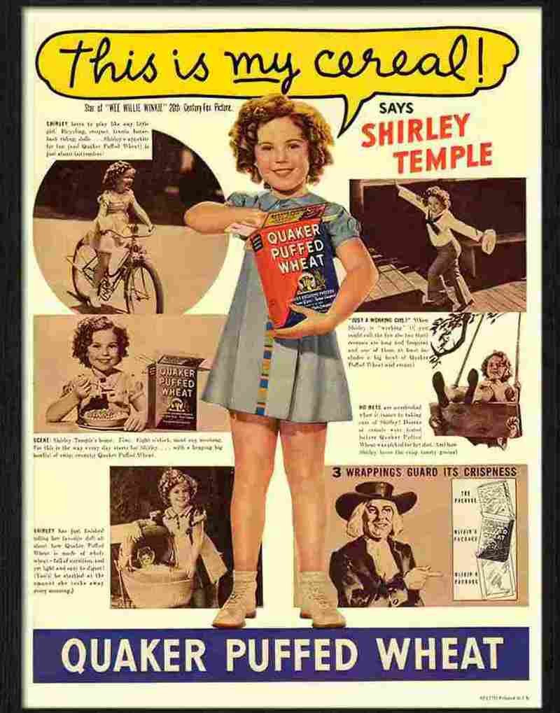 H shirley temple quaker puffed wheat Advert A4 Photo Print
