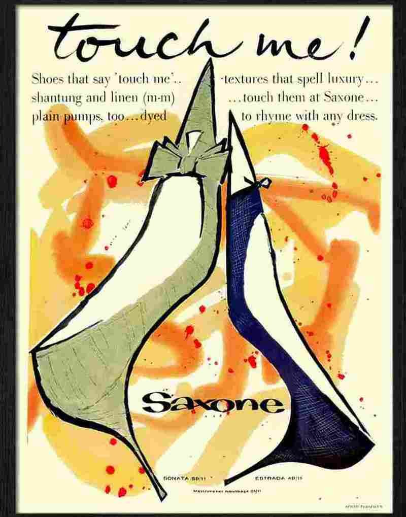 H touch me saxone shoes 1959 2 Advert A4 Photo Print