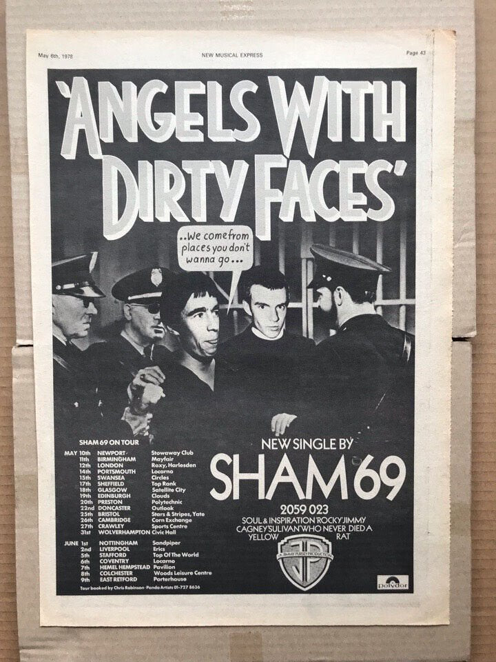 HAM 69 ANGELS WITH DIRTY FACES Punk Flyer A4 Photo Print