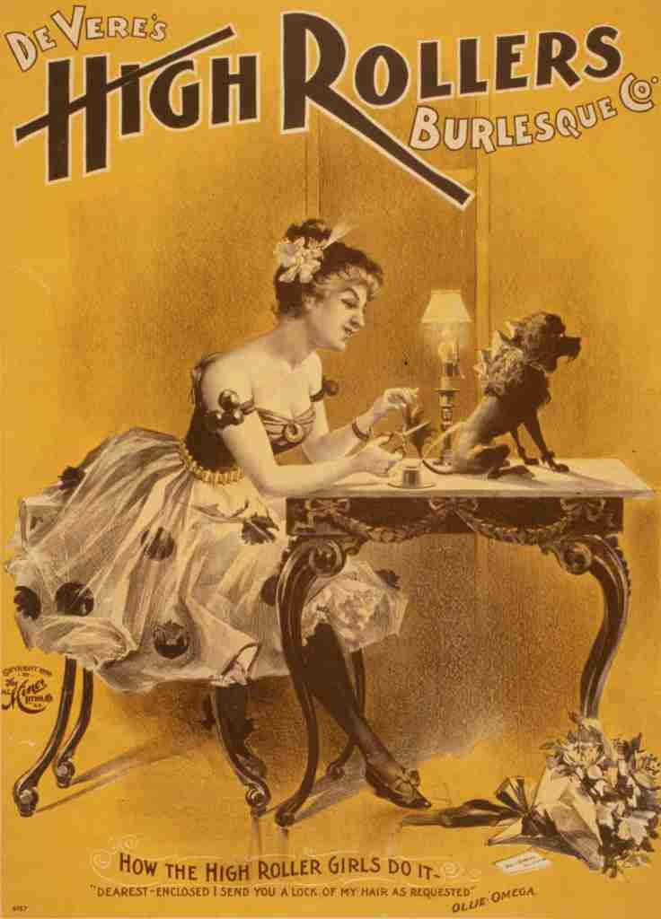 HC Miner Litho Co Deveres High Rollers Burlesque Co c1898 A4 Photo Print