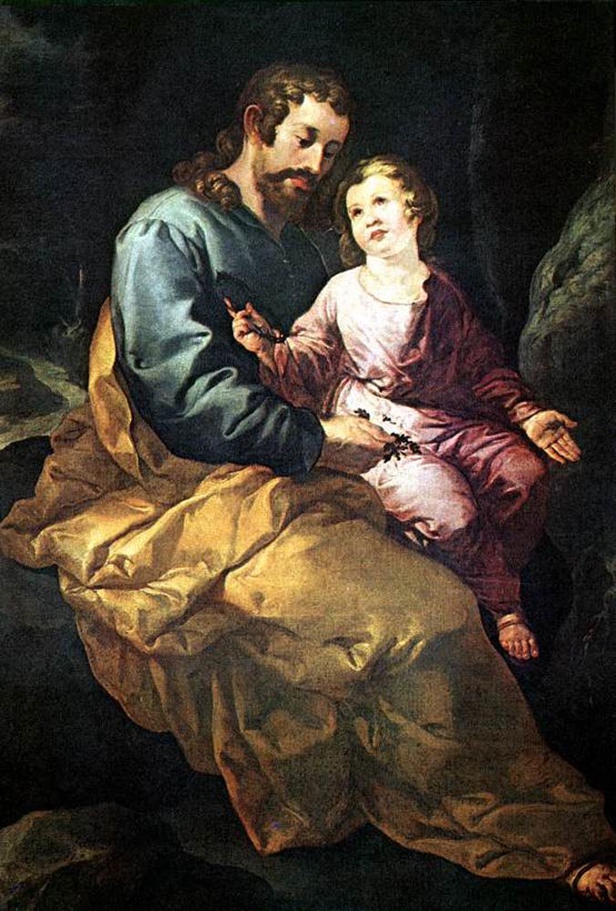 HERRERA Francisco de the Elder St Joseph And The Child Art A4 Photo Print