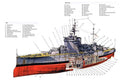 HMS Warspite cutaway A4 Photo Print