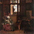 HOOCH Pieter de Woman Reading a Letter A4 Photo Print