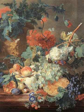 HUYSUM Jan Van Fruit and Flowers A4 Photo Print