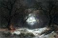 Haanen Remi Van Moonlit Winter Landscape A4 Photo Print