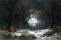 Haanen Remi van A Moonlit Winter Landscape A4 Photo Print