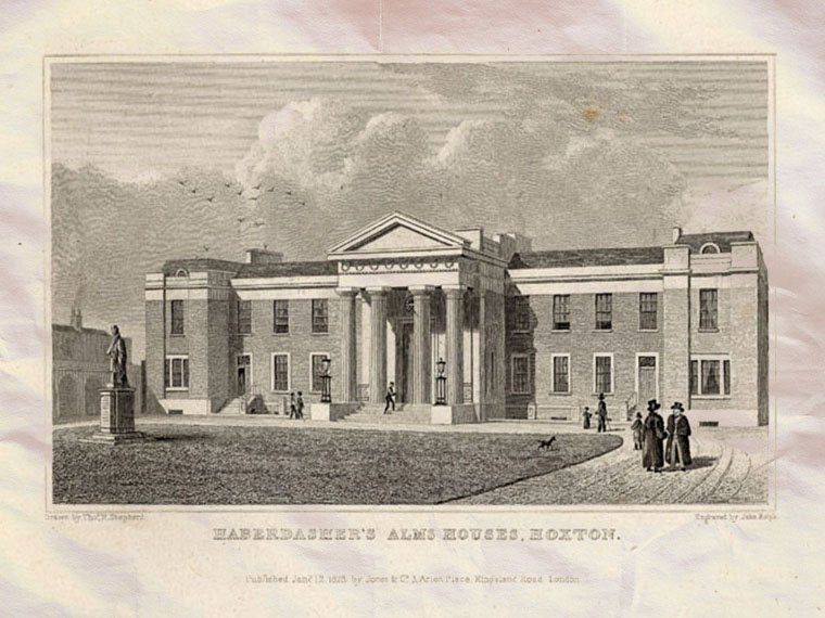 Haberdashers Alms Houses Hoxton London England 1827 Vintage A4 Photo Print