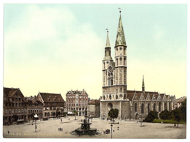 Hagenmarkt Brunswick Vintage A4 Photo Print