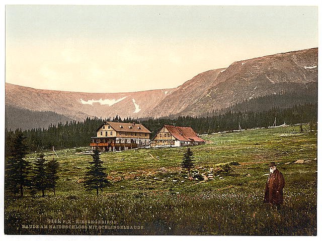 Haideschloss and Schingelbaude Riesengebirge Vintage A4 Photo Print