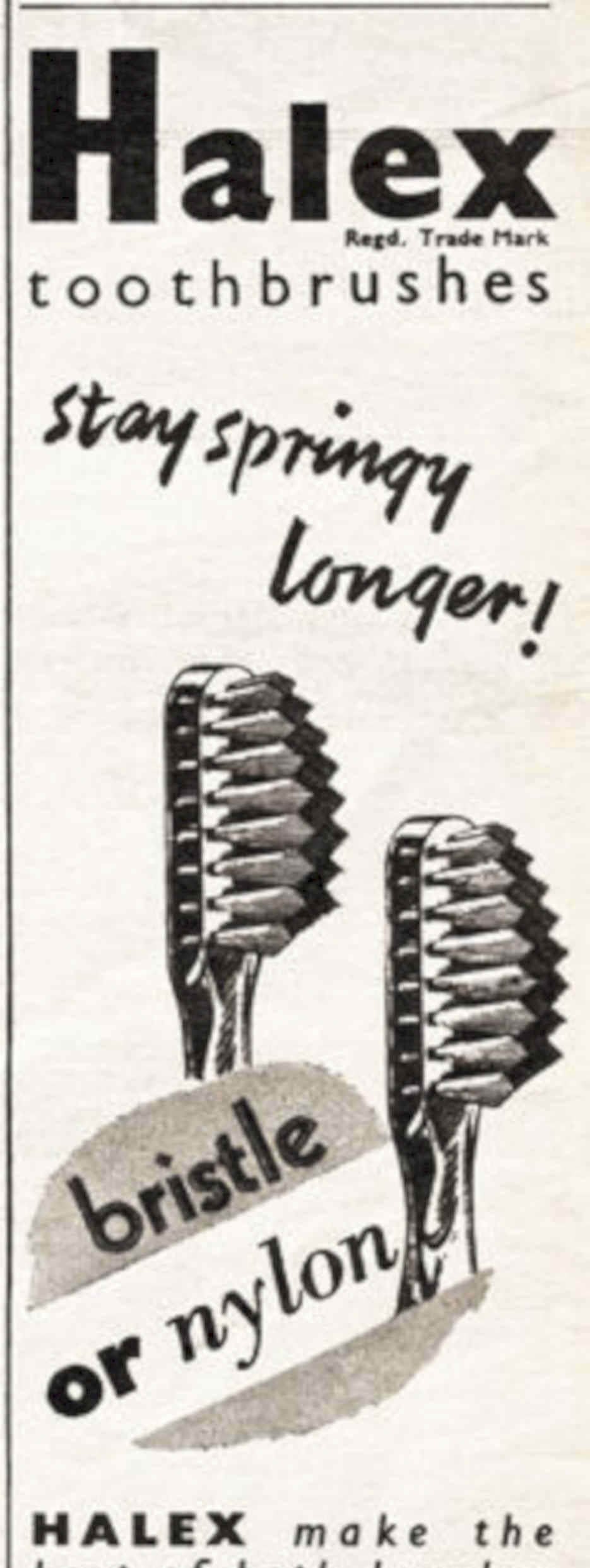 Halex Toothbrushes Springy Vintage Retro Advert Poster A4 Photo Print
