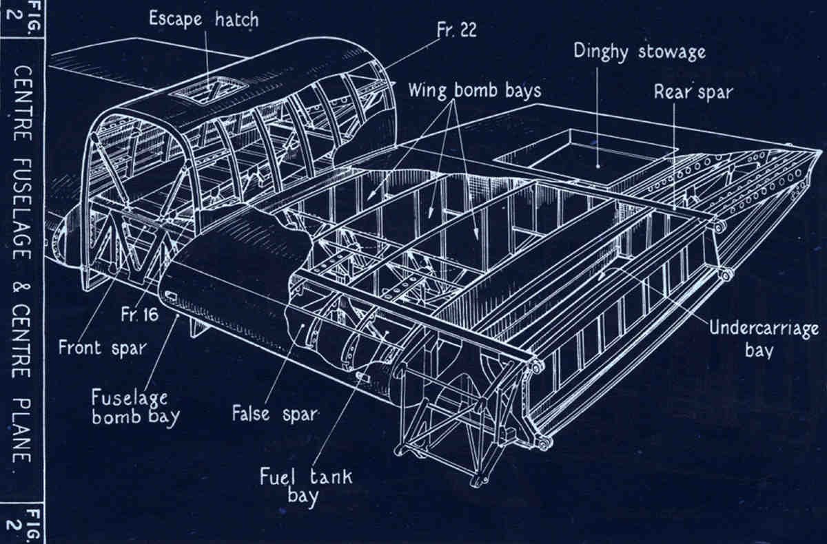 Halifax Blueprints centre fuselage A4 Photo Print