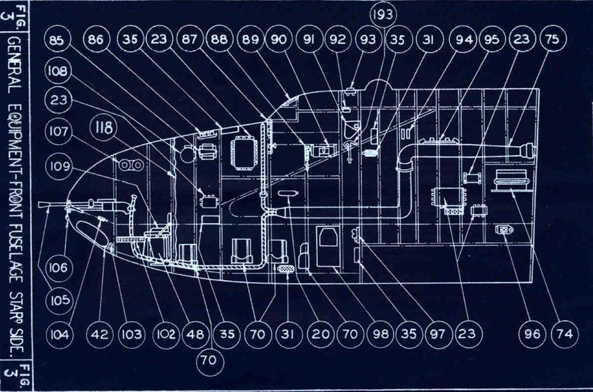 Halifax Blueprints cockpit section A4 Photo Print