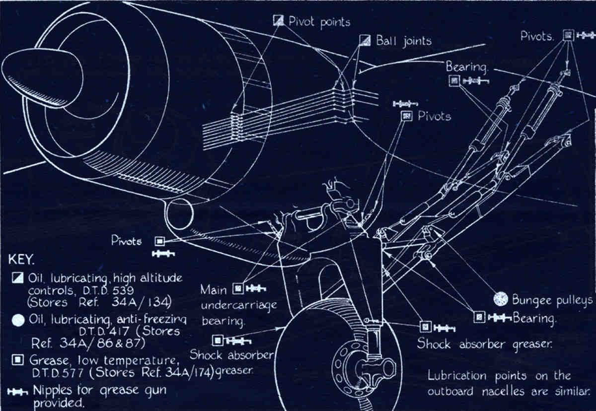 Halifax Blueprints engine undercarriage drawing A4 Photo Print