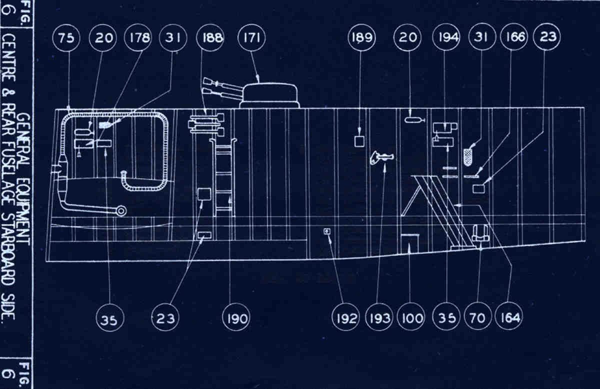 Halifax Blueprints fuselage centre starboard A4 Photo Print