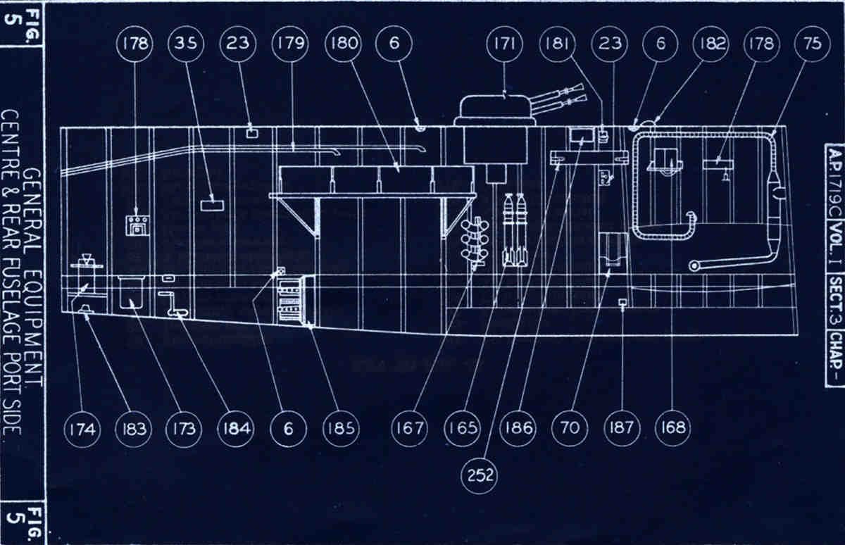 Halifax Blueprints fuselage centre A4 Photo Print