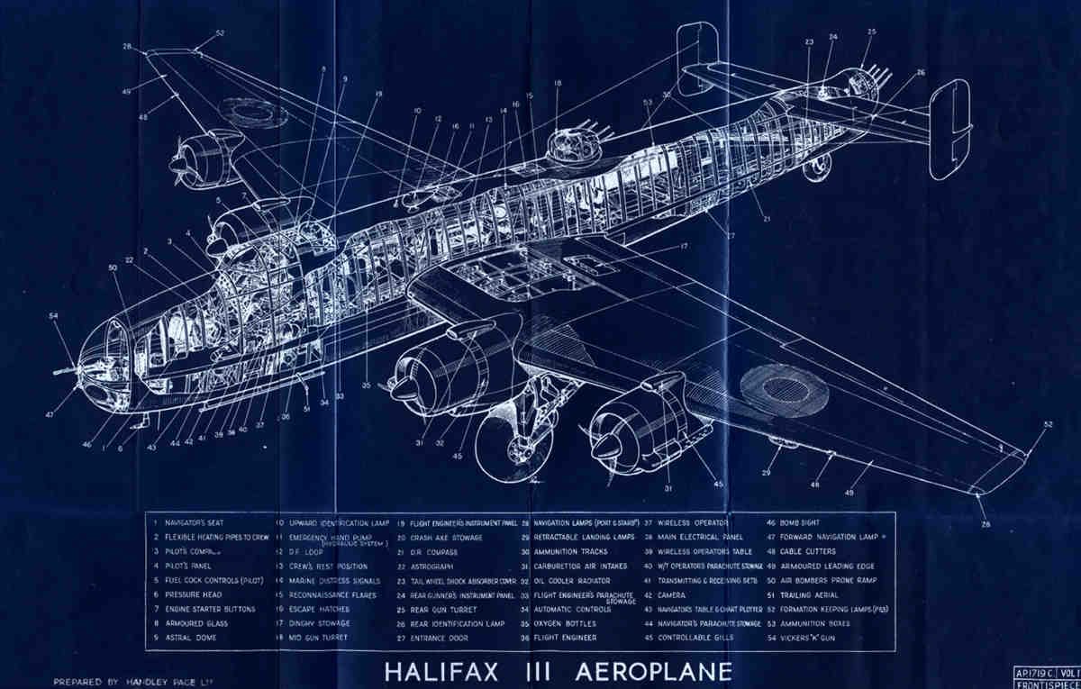Halifax Blueprints halifax GA cut view A4 Photo Print