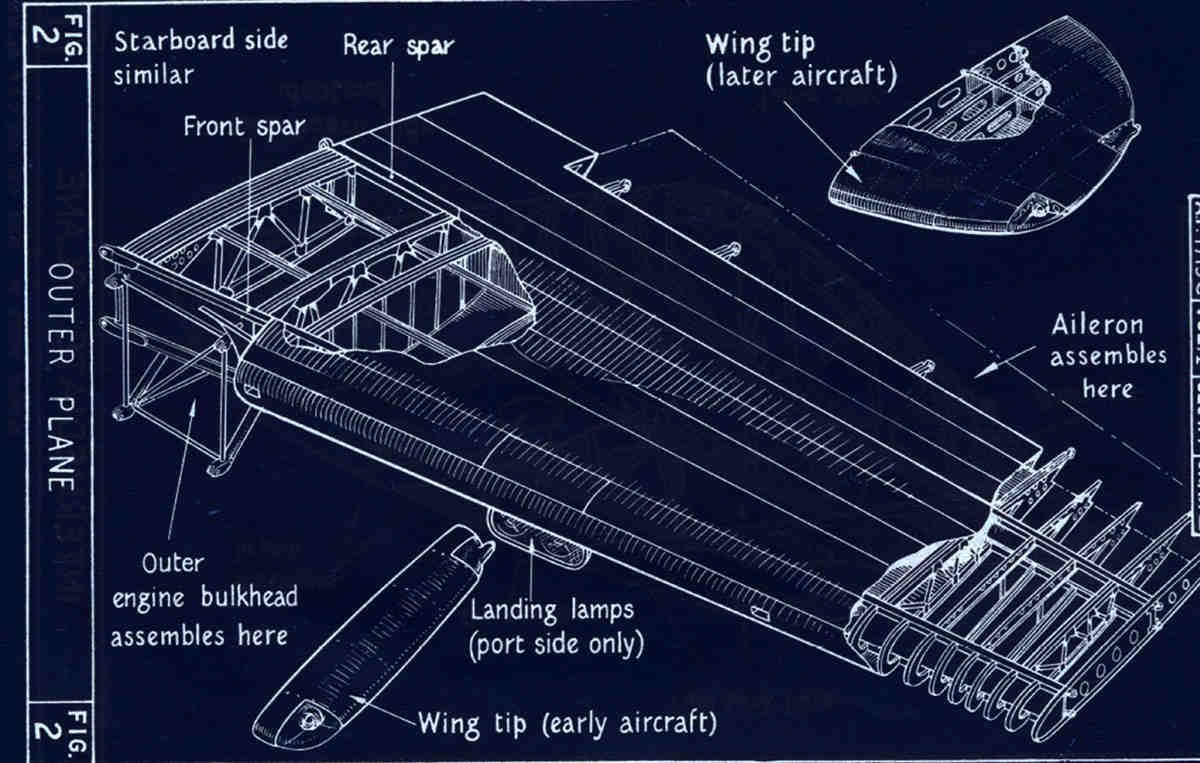Halifax Blueprints outer plane section A4 Photo Print