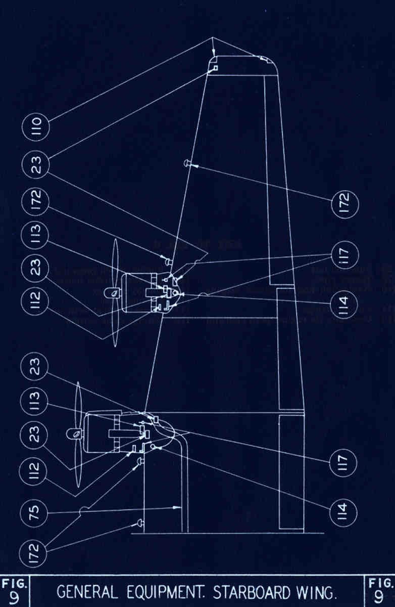 Halifax Blueprints starboard wing A4 Photo Print