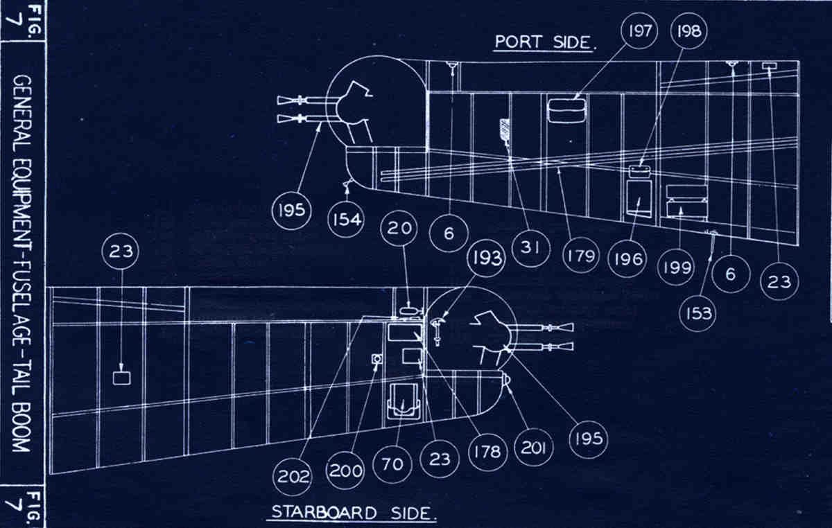 Halifax Blueprints tail boom section A4 Photo Print