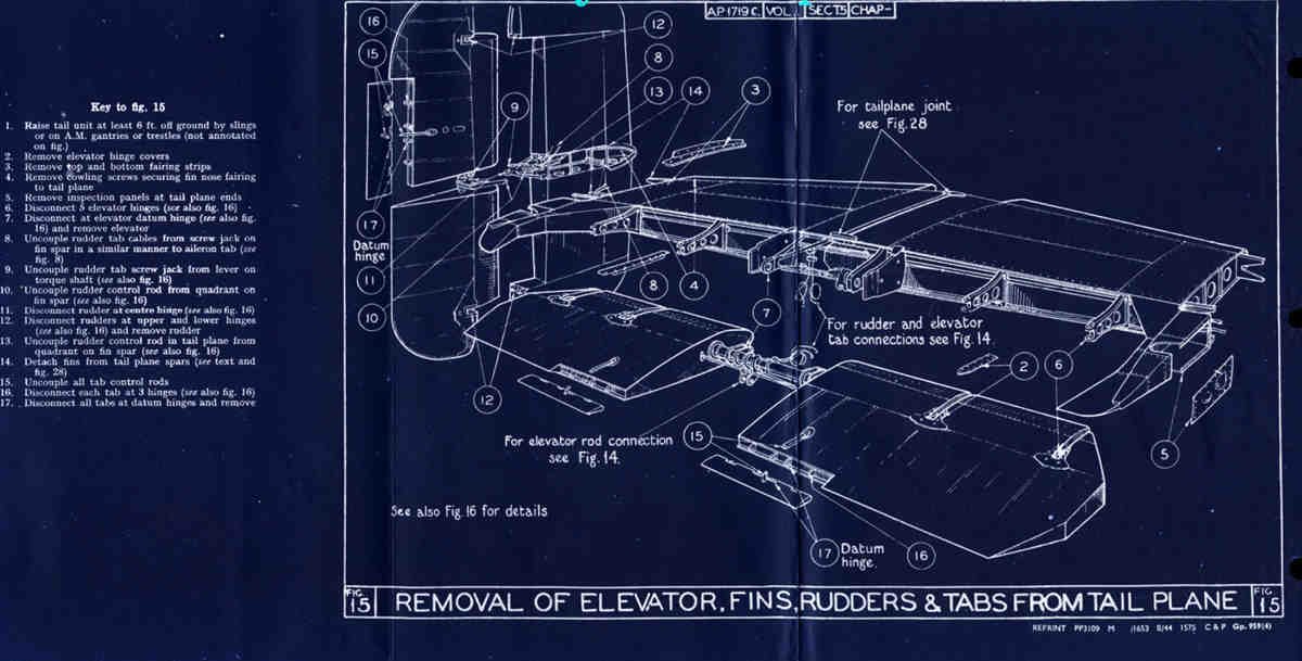 Halifax Blueprints tail plane arrangement A4 Photo Print