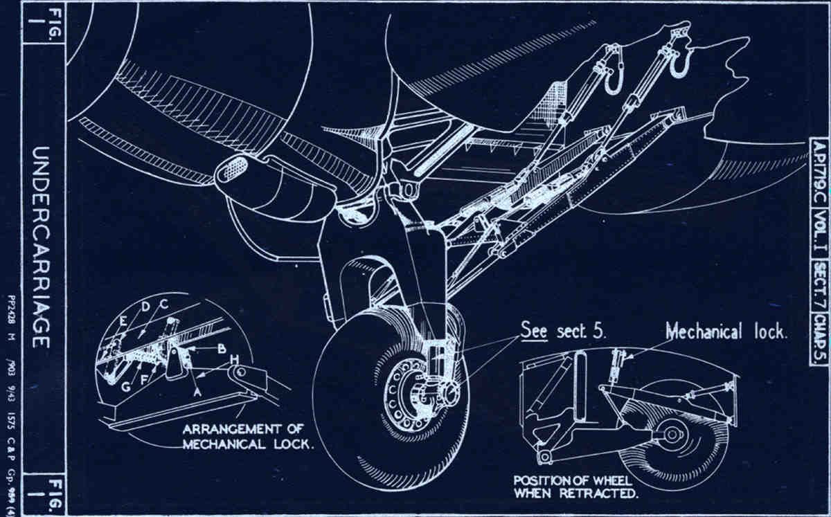 Halifax Blueprints undercarriage A4 Photo Print