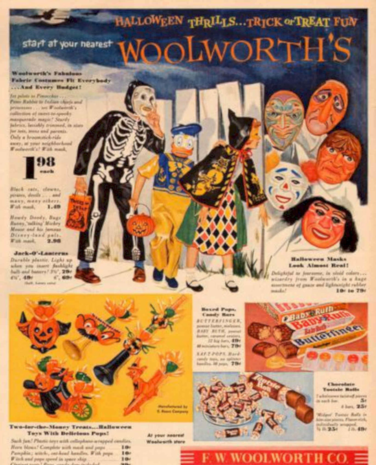 Halloween Thrills Costumes Vintage Retro Advert Poster A4 Photo Print