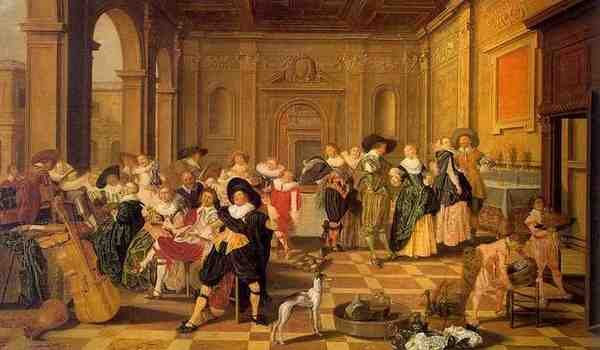 Hals Dirck Banquet Scene In A Renaissance Hall A4 Photo Print