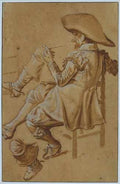 Hals Dirck Seated Man Smoking A Pipe A4 Photo Print