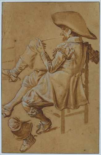 Hals Dirck Seated Man Smoking A Pipe A4 Photo Print
