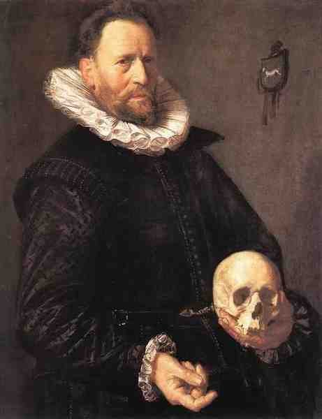 Hals Frans Portrait Of A Man Holding A Skull A4 Photo Print