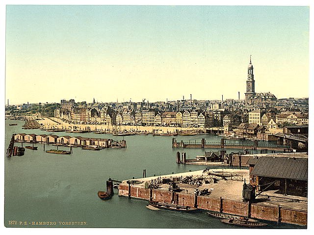 Hamburg from the Watch Tower Vintage A4 Photo Print