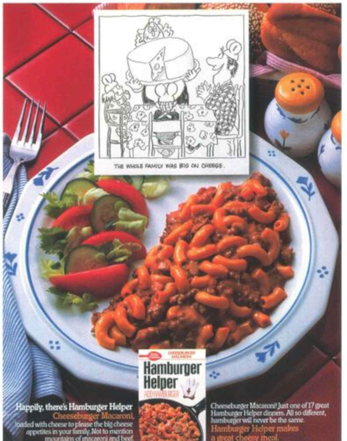 Hamburger Helper Macaroni Vintage Retro Advert Poster A4 Photo Print
