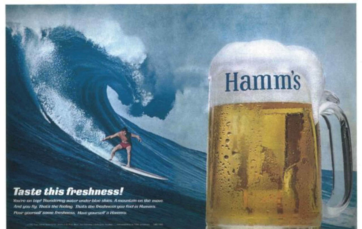 Hamms Beach Waves Vintage Retro Advert Poster A4 Photo Print