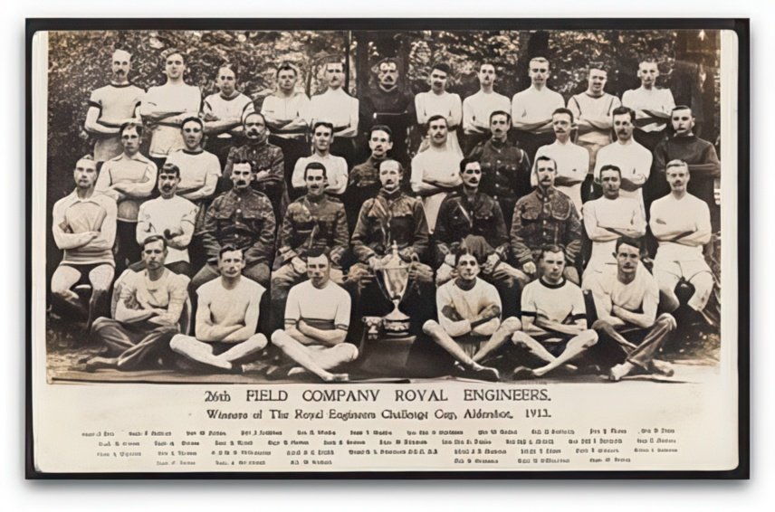 Hampshire Aldershot 26th Field Co Royal Engineers Winners Challenge Cup 1913 Rp Vintage A4 Photo Print