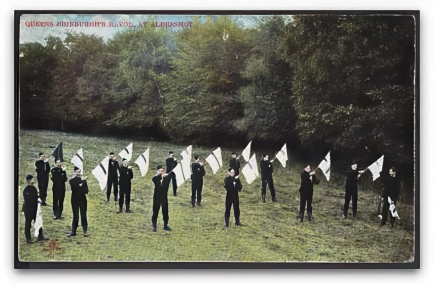 Hampshire Aldershot Queens Edinburghs R Vol Hold Large Flags Vintage A4 Photo Print