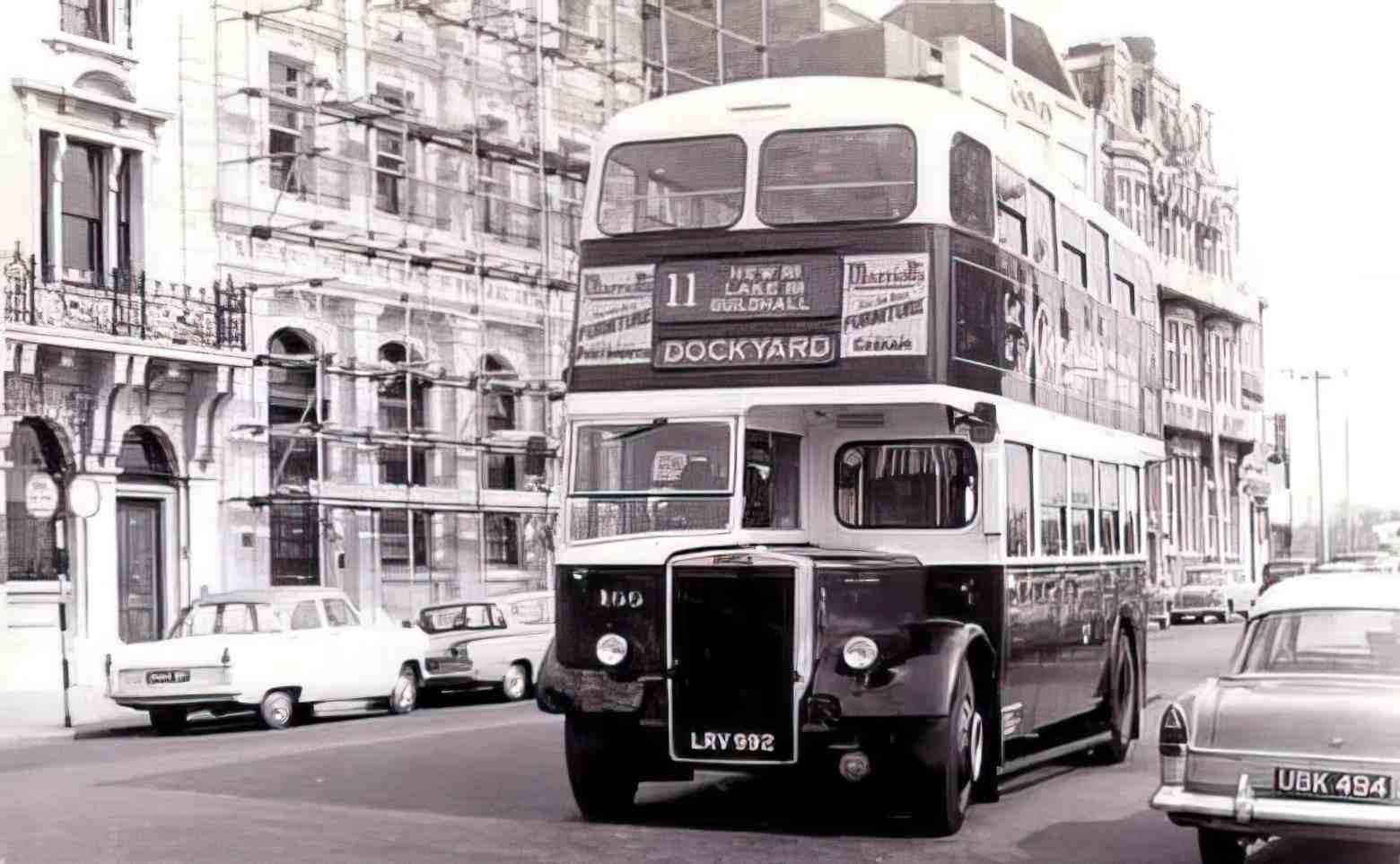 Hampshire Portsmouth Double Decker Bus 1950s Vintage A4 Photo Print