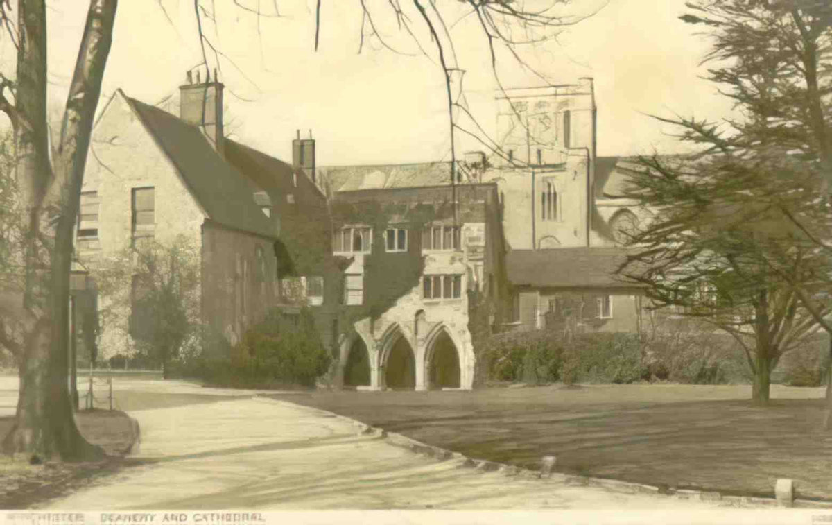 Hampshire Winchester Deanery and Cathedral Vintage A4 Photo Print