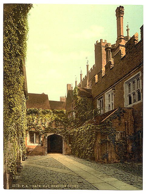 Hampton Court Palace Gateway London and suburbs Vintage A4 Photo Print