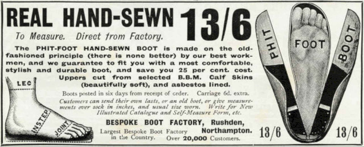 Hand Sewn Boots Vintage Retro Advert Poster A4 Photo Print