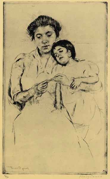 Handkerchief by Cassatt A4 Photo Print