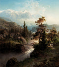 Hans Gude hans gude landskap med buskap og foss 1852 stavanger kunstmu A4 Photo Print