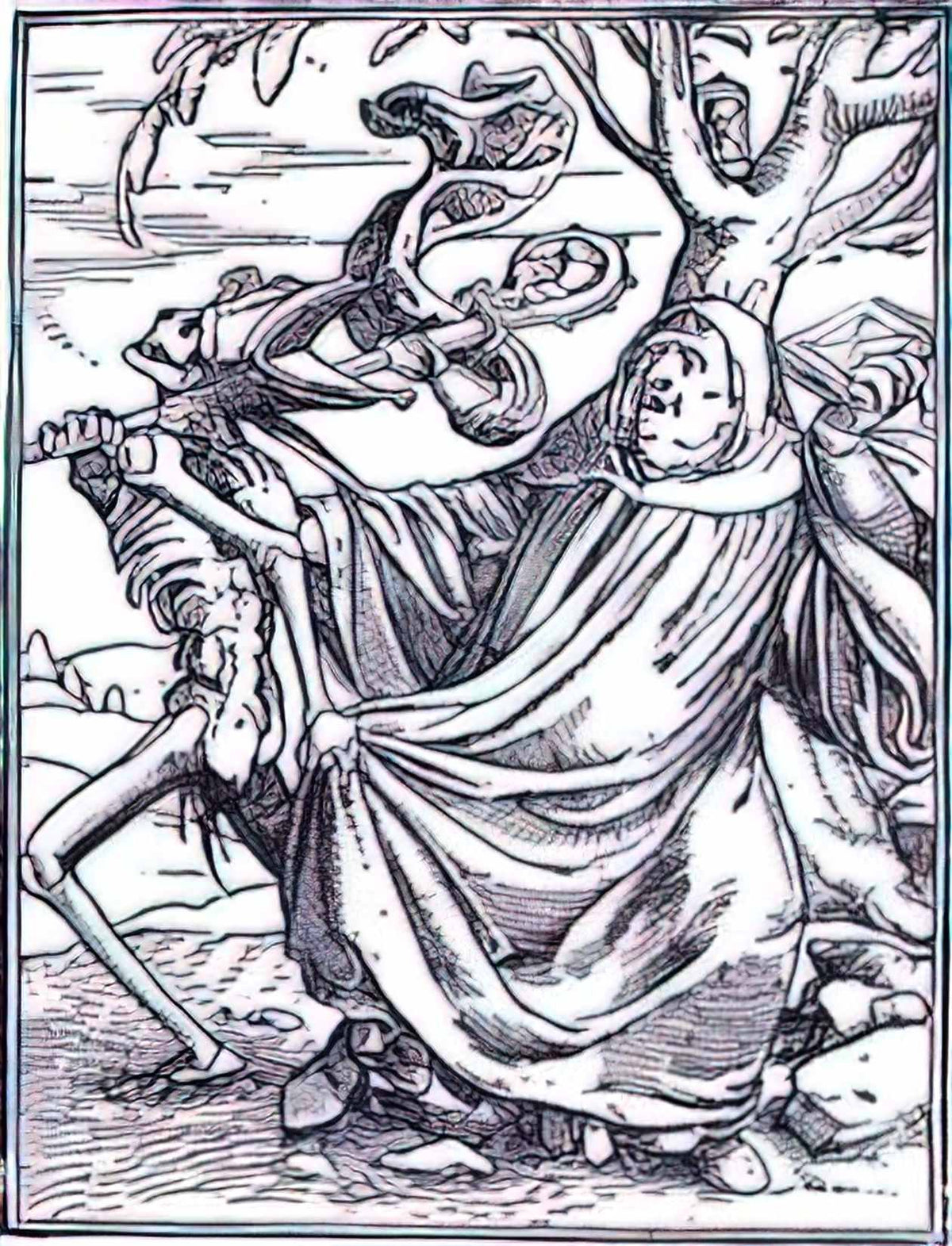 Hans Holbein Younger death and the abbott Art A4 Photo Print