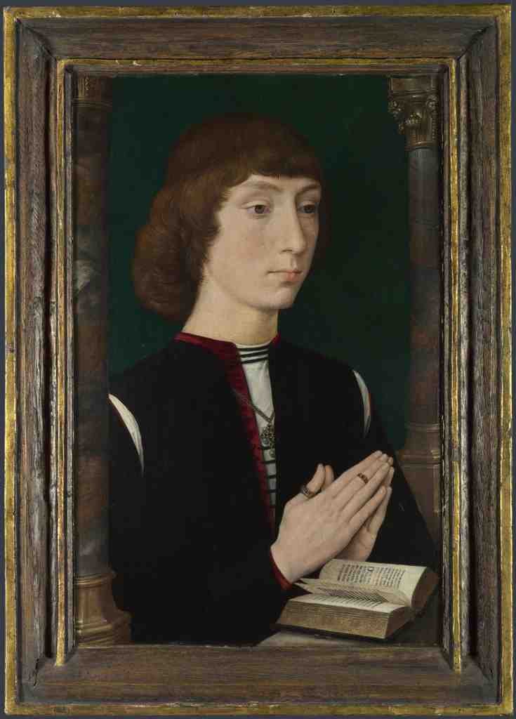 Hans Memling A Young Man at Prayer A4 Photo Print
