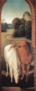 Hans Memling allegorical representation of two horses and a monkey 14 Art A4 Photo Print