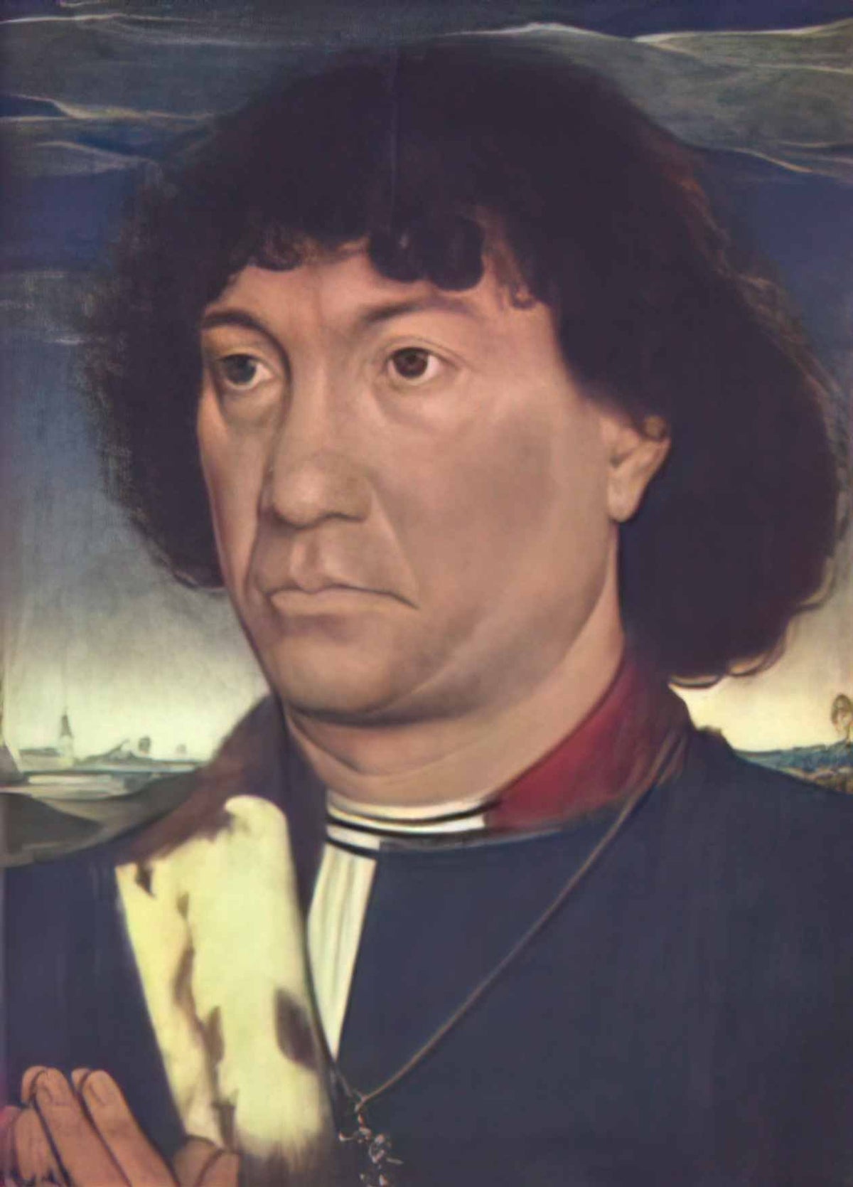 Hans Memling portrait of a man at prayer before a landscape 1480 Art A4 Photo Print